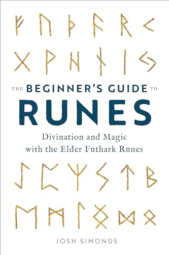 Book cover titled The Beginner's Guide to Runes with gold Elder Futhark symbols.
