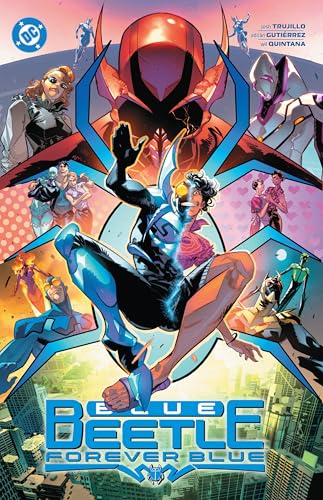 Blue Beetle comic cover featuring a superhero in a dynamic pose.