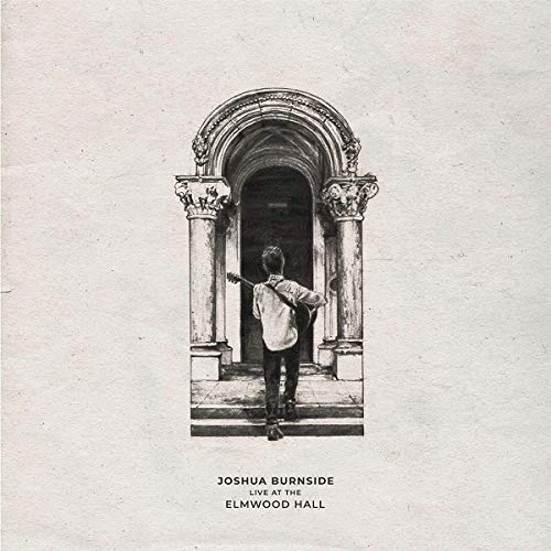 Man with guitar stands in arched doorway, album cover art.
