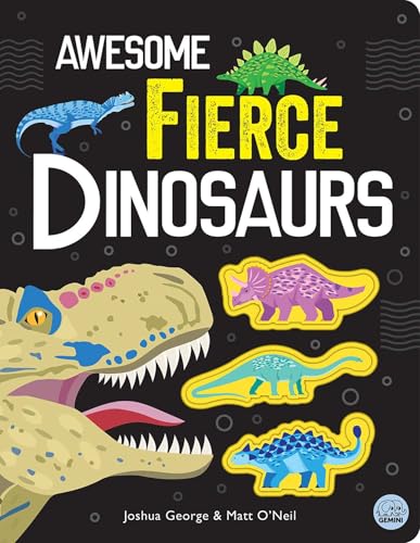 Book cover featuring colorful illustrations of various dinosaurs.