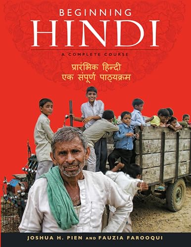 Book cover: "Beginning Hindi," featuring a man and children.