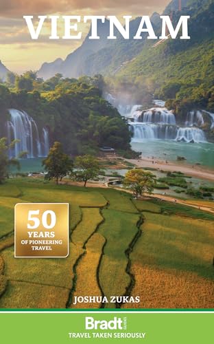 Book cover showing waterfalls, terraced fields, and mountains with the title Vietnam.