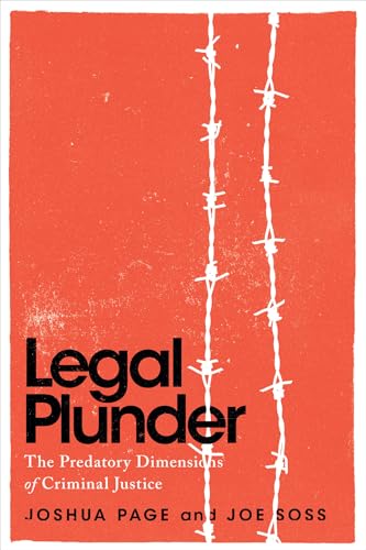 Red book cover with white barbed wire and bold black text: "Legal Plunder".