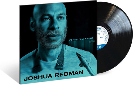 Vinyl record and cover featuring a blue-toned portrait of saxophonist Joshua Redman.