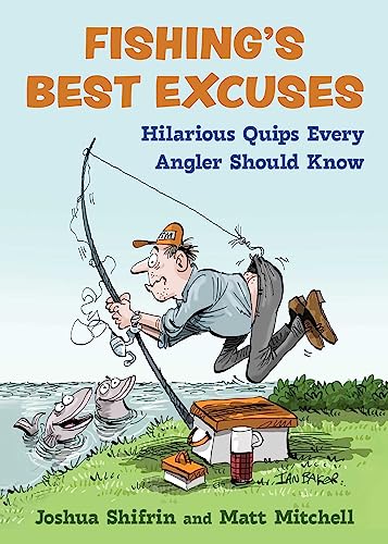 Book cover with cartoon of angler being pulled by a fish.