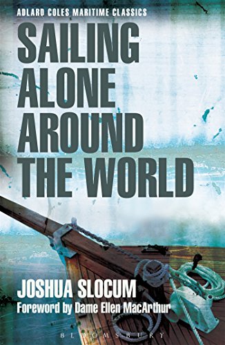 Book cover: "Sailing Alone Around the World" with a ship's bow detail.