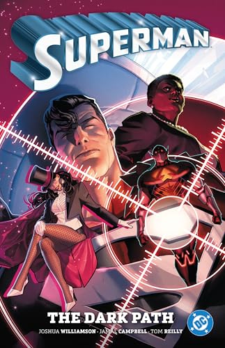 Comic book cover featuring Superman, Zatanna, and a villain within a red targeting reticle.