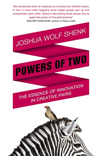 Book cover: zebra with a bird, bold text "Powers of Two".