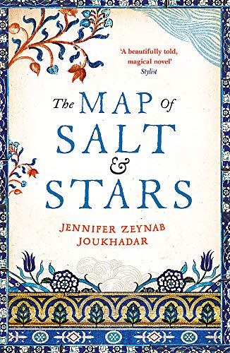 Book cover: “The Map of Salt and Stars” with floral designs.