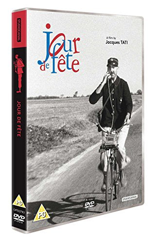 DVD cover for "Jour De Fête" featuring a man on a bicycle.