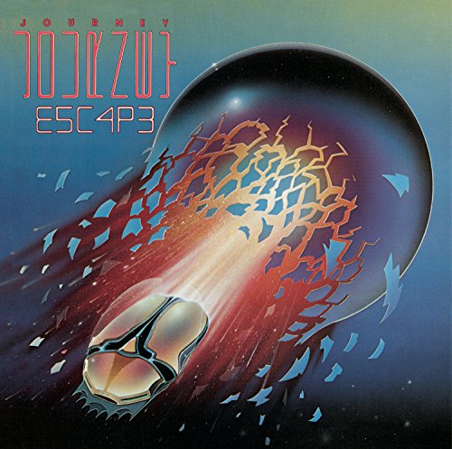 Journey’s “Escape” album cover: a spaceship breaking through a cracked sphere.