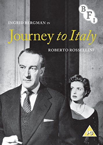 DVD cover for "Journey to Italy" featuring Ingrid Bergman and a man.