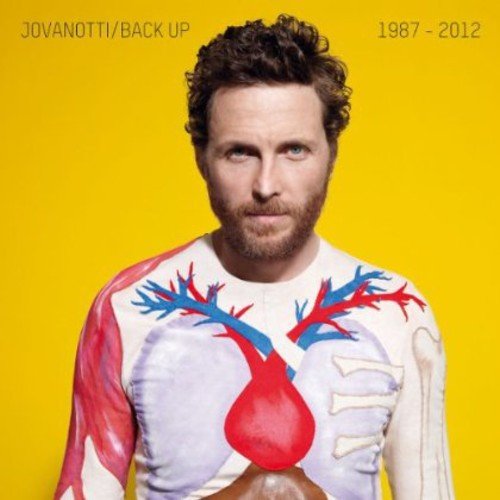 Jovanotti album cover: man with anatomical heart and vessel art.