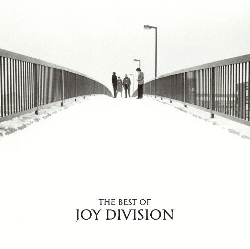 Black and white album cover featuring figures on a bridge, text below.