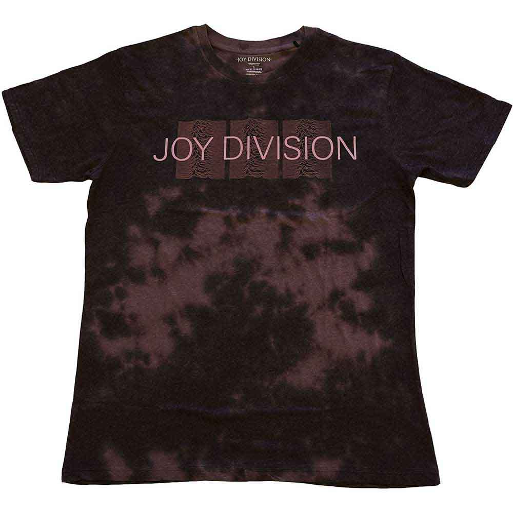 Dip-dye t-shirt with Joy Division's "Mini Repeater Pulse" graphic, size small.