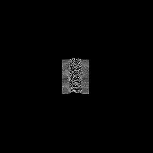 Black vinyl record and cover with a white waveform graphic on a white background.