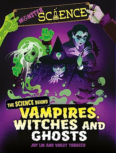 Book cover: "Monster Science: Vampires" with illustrated monsters and text.
