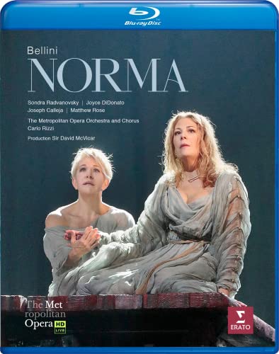 Blu-ray cover for Bellini’s Norma featuring Joyce DiDonato and Sondra Radvanovsky.