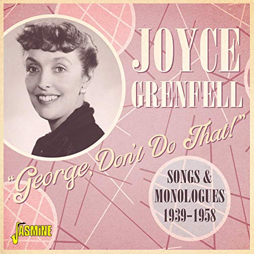 CD cover featuring a portrait of Joyce Grenfell on a pink geometric background.