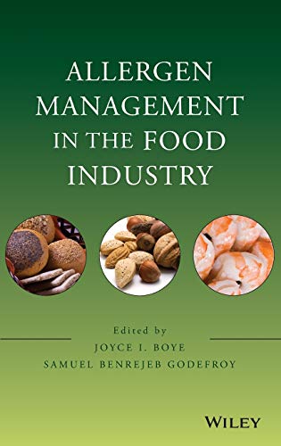 Book cover: "Allergen Management in the Food Industry" with food images.