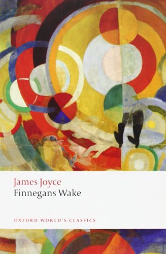 Book cover for Finnegans Wake by James Joyce featuring abstract colorful geometric shapes.