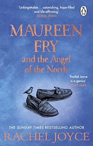 Book cover: "Maureen Fry and the Angel of the North" with shoes and a bird.