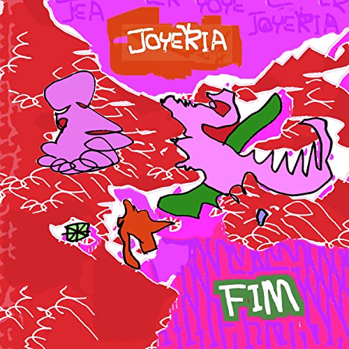 Vinyl record cover with abstract pink and red illustration, "Joyeria - Fim".