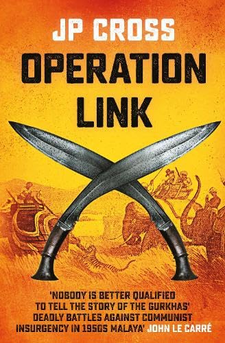 Book cover: "Operation Link" with crossed khukuri knives and a historical scene.