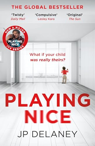 Book cover for “Playing Nice” featuring a child’s back in a bright room.