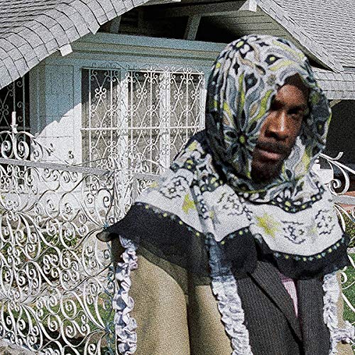 Jpegmafia album cover featuring a person in a patterned head covering.