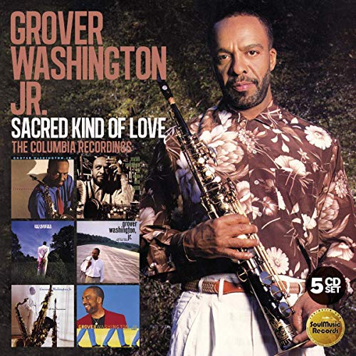Grover Washington Jr. album cover featuring the artist with a saxophone.