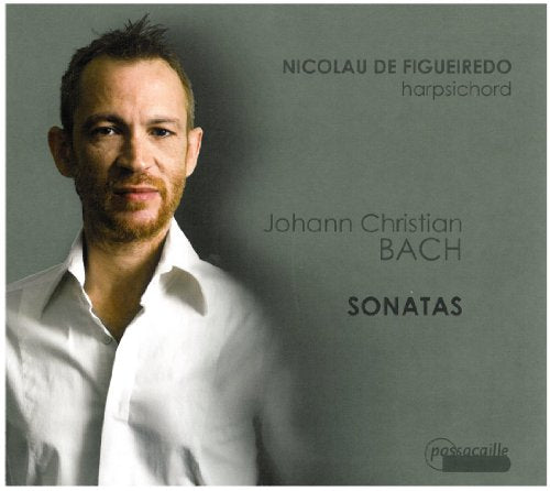 CD cover featuring a portrait of a man and text: “Johann Christian Bach Sonatas”.