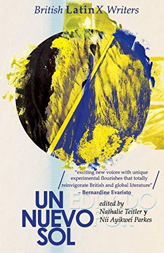 Book cover with abstract yellow and blue paint strokes, title in Spanish.