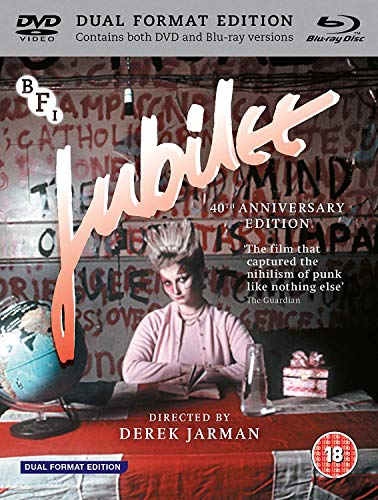 Jubilee" Blu-ray cover featuring a punk-style woman in front of graffiti.