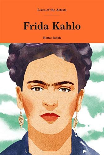 Book cover featuring a watercolor portrait of Frida Kahlo against a green background.