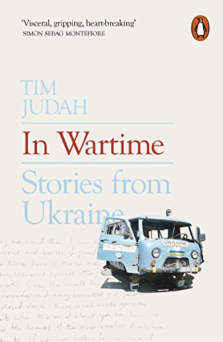 Book cover: “In Wartime: Stories From Ukraine” with a van image.