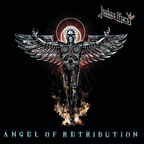 Angel of Retribution album cover by Judas Priest, metallic figure with wings.