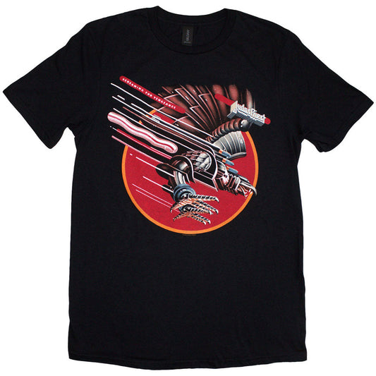 Black kids' t-shirt with Judas Priest's "Screaming for Vengeance" album art.