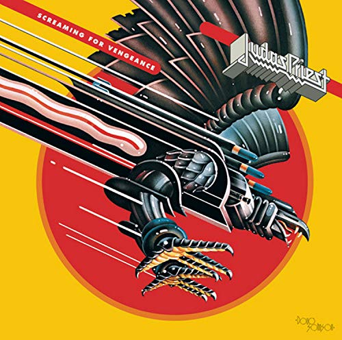 Album cover art featuring a metallic mechanical bird against a red and yellow background.