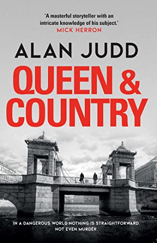 Book cover: "Queen & Country" with a bridge and silhouetted figures.