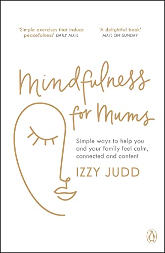 Book cover with handwritten title "Mindfulness for Mums" and a simple face illustration.