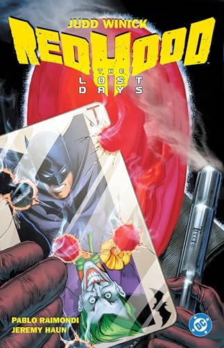 Comic book cover featuring Red Hood, Batman, and the Joker with playing cards.