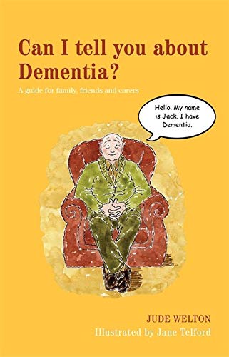 Book cover depicting a man with dementia sitting in a red armchair.