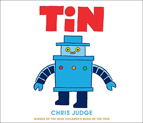 Book cover featuring a cartoon blue robot with a smiling face.