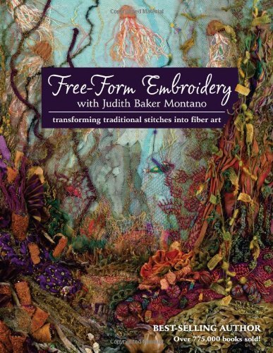 Book cover featuring colorful, textured free-form embroidery art.