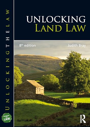 Book cover: "Unlocking Land Law," 8th edition, with rural landscape.