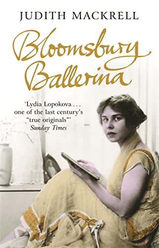 Book cover featuring a portrait of ballerina Lydia Lopokova in yellow.