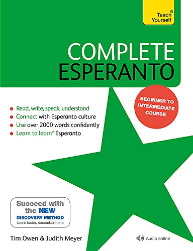 Green cover of "Complete Esperanto" language learning book with a star.