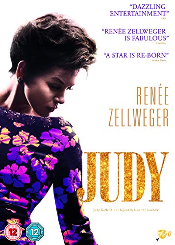 DVD cover featuring Renée Zellweger as Judy Garland in a floral dress, against a white background.