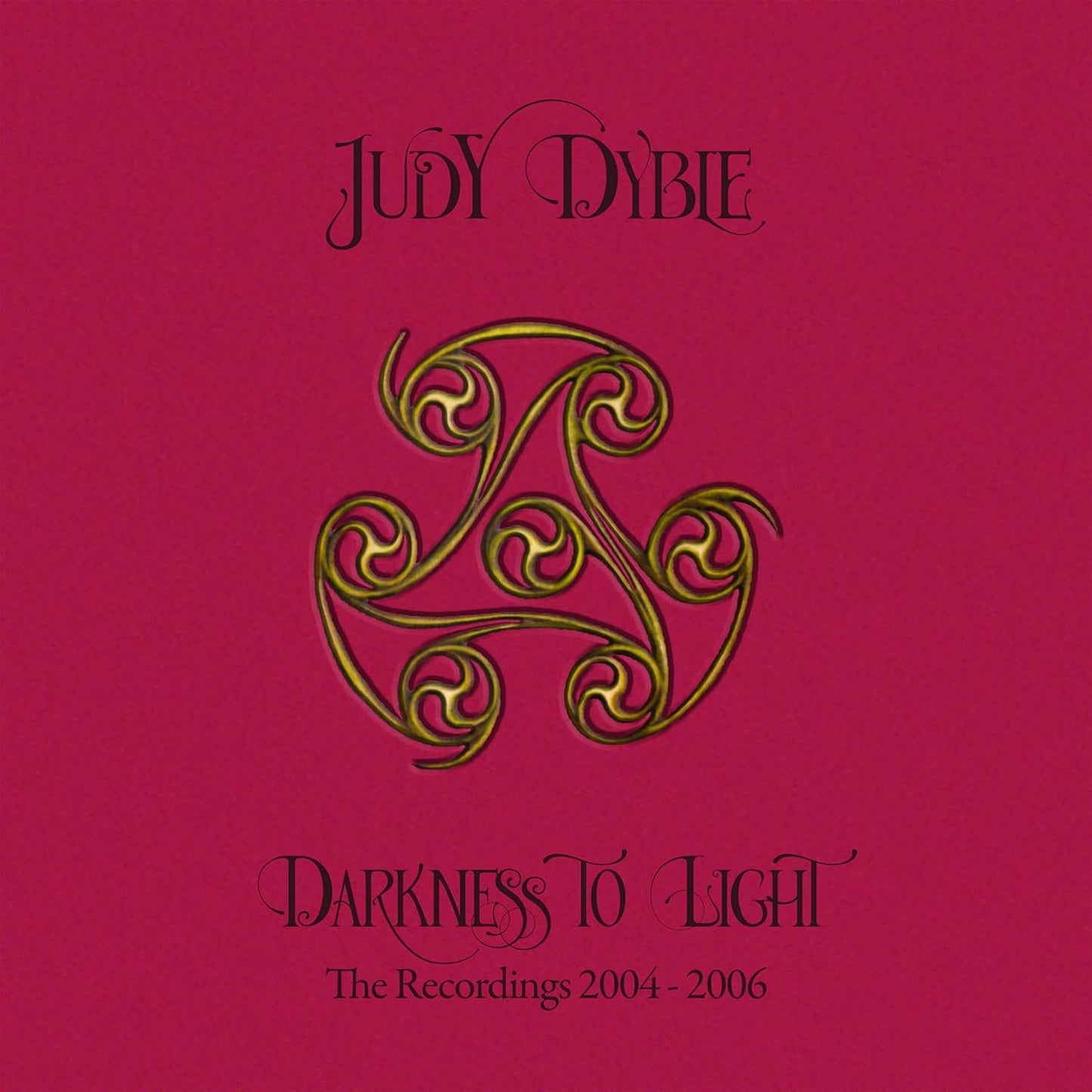 Album cover for Judy Dyble’s “Darkness To Light” with swirling dark design.